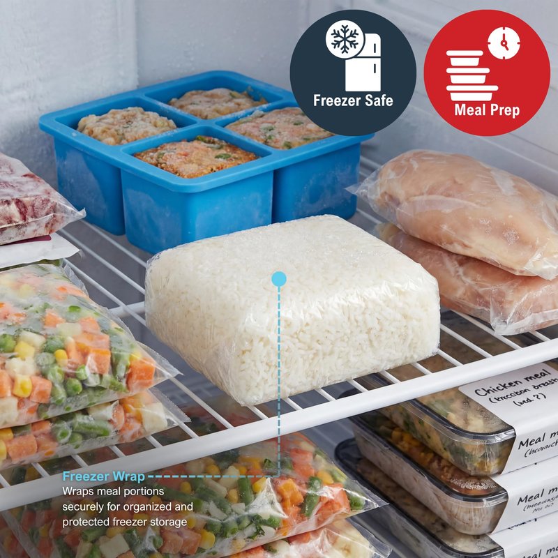 PAMI 12'' x 2000 FT PVC Cling Wrap, Heavy Duty Plastic Food Wrap with Slide Cutter, Clear Stretch Film, Strong Cling, Food Safe, for Commercial & Home Kitchen Use
