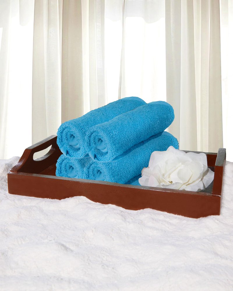 Premium Wash Cloths Set,13 x13 Inches, 100% Cotton Ring Spun, Absorbent and fast dry, Soft Feel Essential Washcloths for Bathroom, Spa, Gym, and Face, fingertip towel,Daily use (Pack of 4) Turquoise