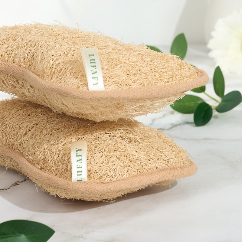 LUFAFY Large Premium Natural Dual Sided Loofah Sponge, Exfoliating Body Scrubber, 100% Plant-Based Shower Luffa Sponge, Bath Loofah for Women and Men (Pack of 1)
