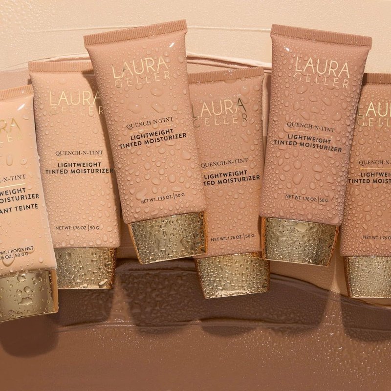 LAURA GELLER NEW YORK Quench-n-Tint Tinted Moisturizer - Sheer to Light Buildable Coverage - Natural Glow Finish - Lightweight Formula with Hyaluronic Acid, 04 Medium