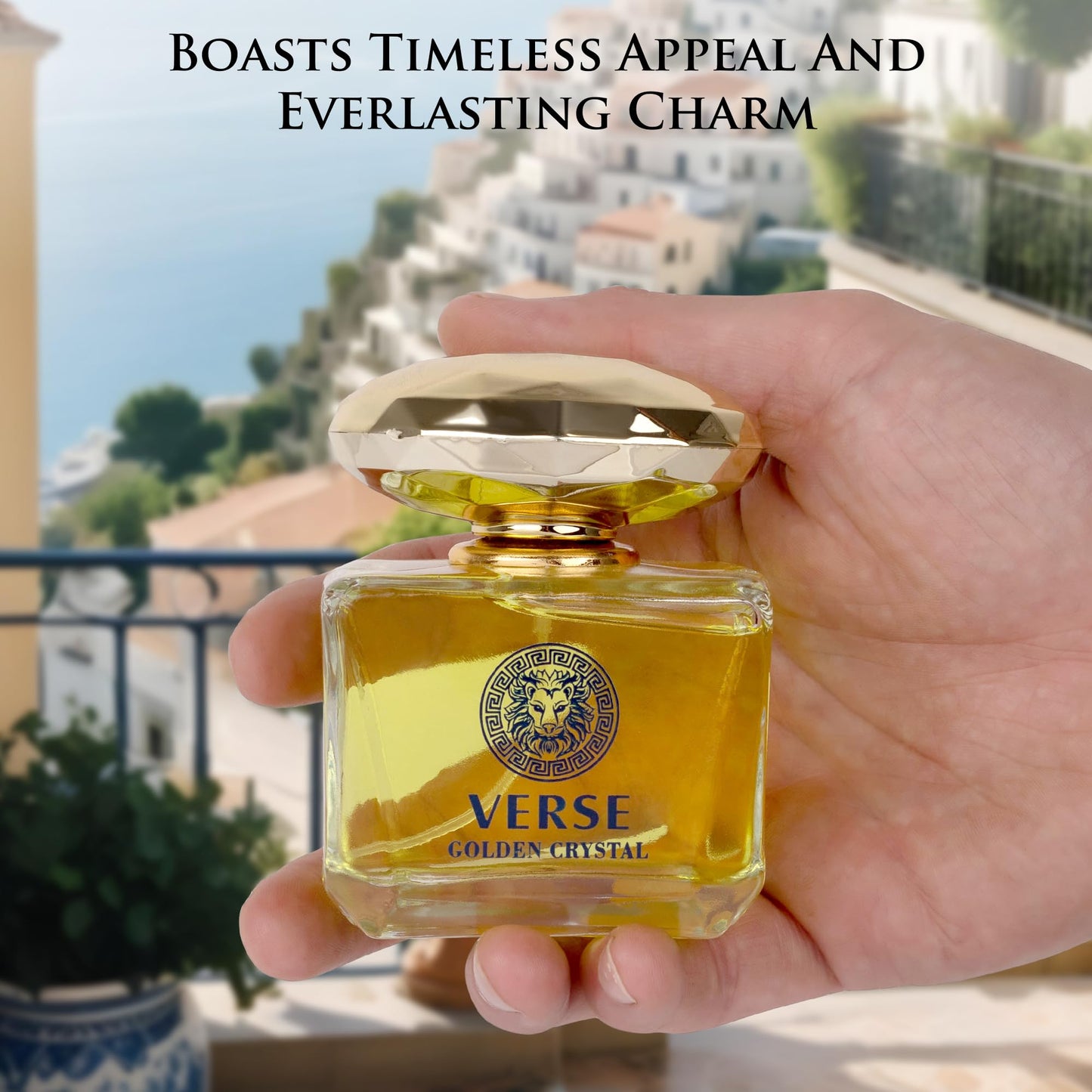 Verse Golden Crystal for Women 3.4 fl Oz - Floral Fruity Fragrance - Top Notes of Amalfi Lemon, Bergamot & Neroli - Base Notes of Guaiac Wood, Amber & Musk - Free of Parabens - Elegant 100ml Bottle