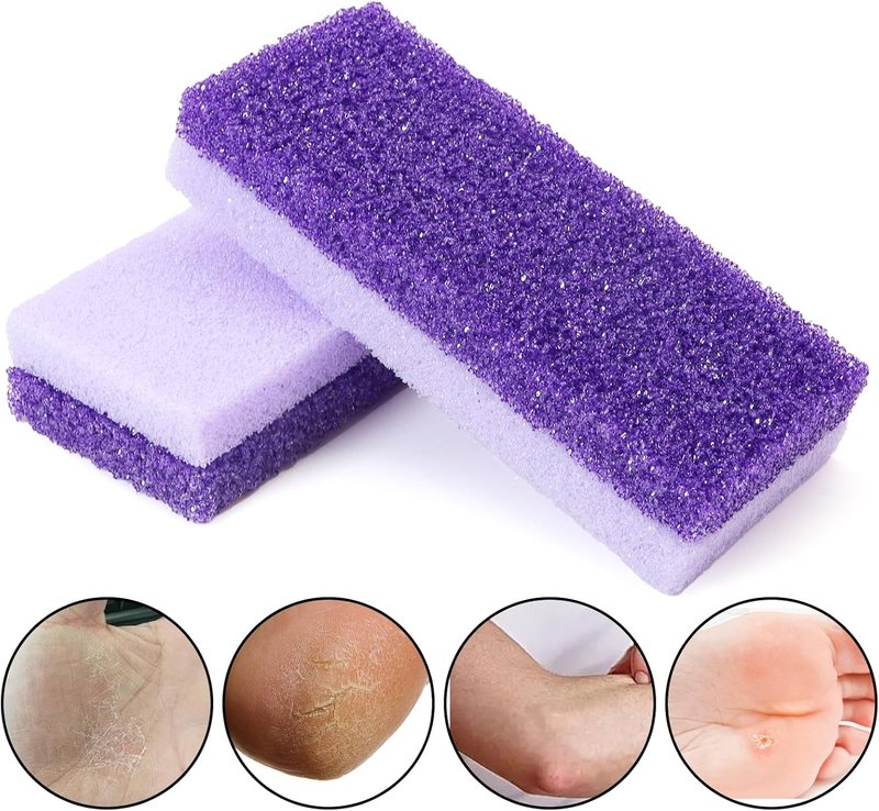 Skiennix Foot Pumice Stone - Double-Sided Callus Remover & Scrubber | 2 Pack in Purple