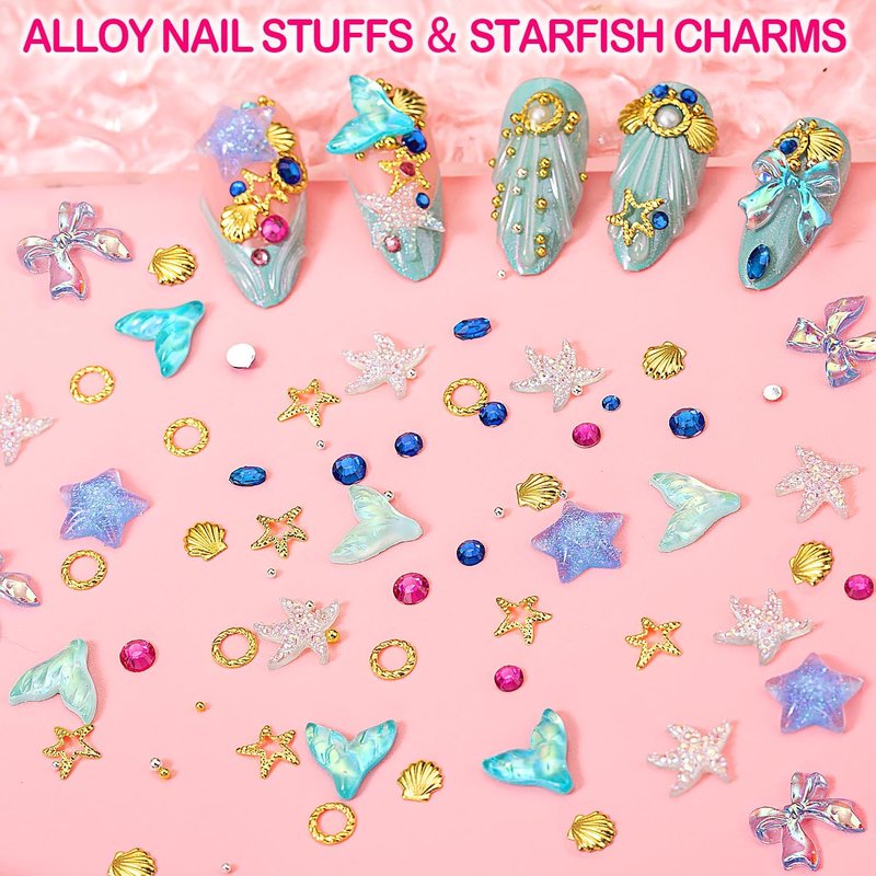 3D Nail Charms & Gems - 8000pcs Cute Rhinestones for Nail Art | Butterfly, Bow, Moon, Star, Flower Designs