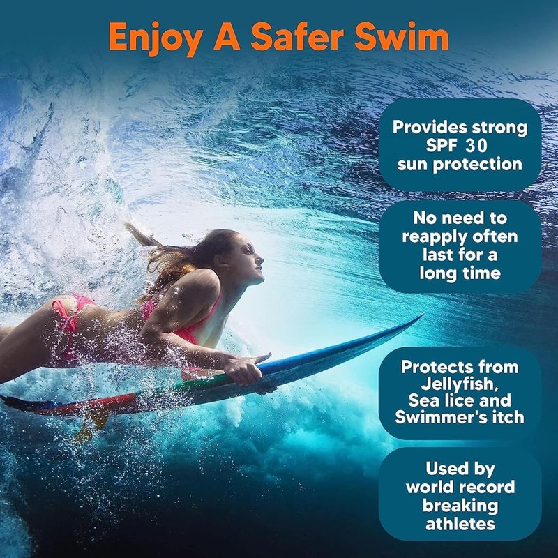 Safe Sea Zinc Oxide Sunscreen SPF30 | Clear Mineral Face And Body Reef Safe Sunscreen Without White Cast | Anti-Jellyfish Sting Protective Lotion | 3.4Oz (100ml) (1 Pack)