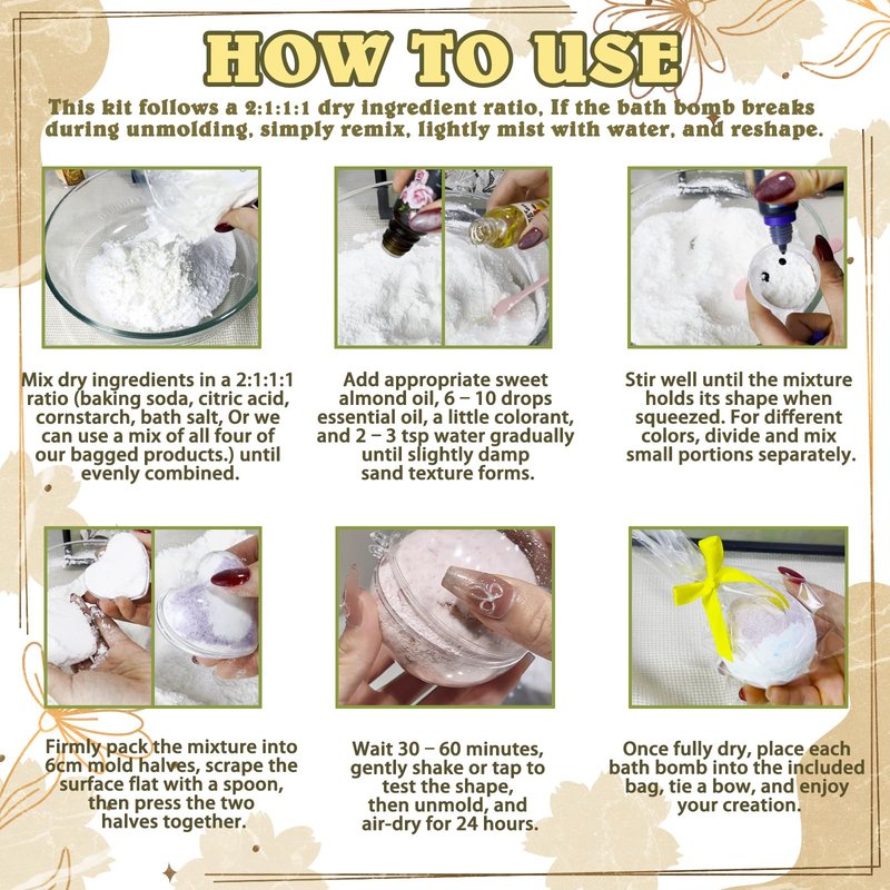 THALUNA Bath Bomb Making Kit, DIY Bath Bomb Kit for Adults & Teens, Make Your Own Bath Fizzy with Bath Bomb Molds, Essential Oils, Relaxing Bath Time Home Creative Spa Gift for Her, Women
