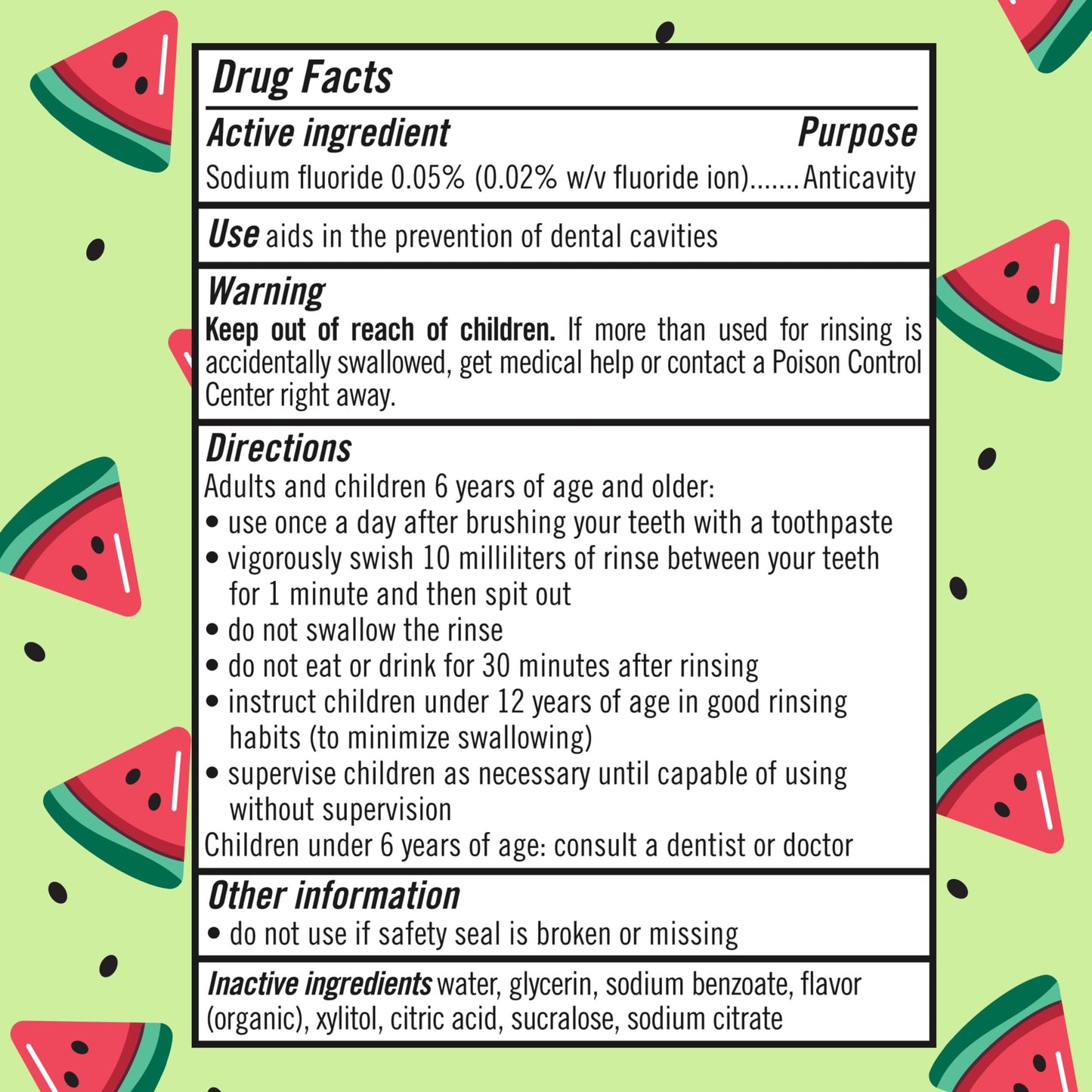 TheraBreath Kids Mouthwash with Fluoride, Organic Wacky Watermelon, Anticavity, 16 fl oz (2 Pack)