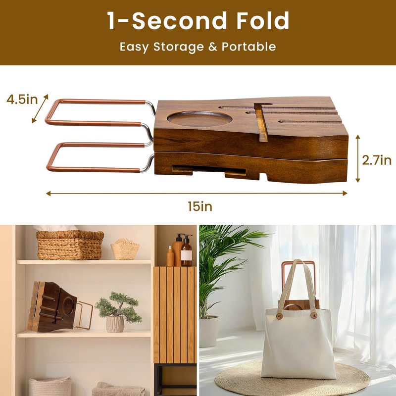Teak Bathtub Tray Expandable Bathroom Tray for Home Spa Relaxation, Wooden Tray Caddy for Bathtub, Teak Bathtub Caddy as Unique Housewarming, Birthday, Wedding Shower Gifts. Light Walnut