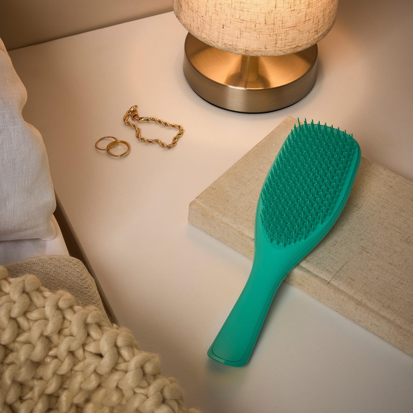 Tangle Teezer Ultimate Detangler Curly Hair Brush, Dry & Wet Hairbrush, Reduces Frizz & Breakage, for 3C to 4C Curly Hair Types, Aqua Green