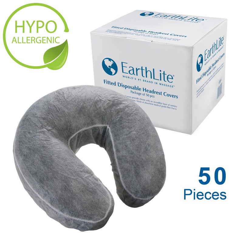 EarthLite Fitted Disposable Face Cradle Covers – Medical-Grade, Soft, Non-Sticking Massage Headrest Covers for Massage Tables & Massage Chairs (50 Count)