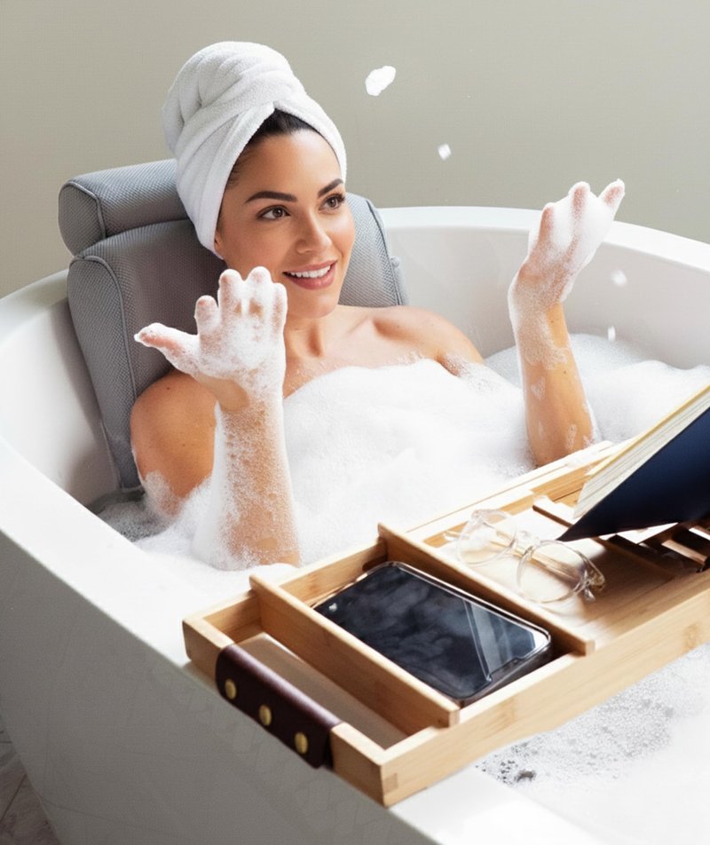 Everlasting Comfort Luxury Bath Pillow - Head, Neck, Back Support Cushion for Bathtub, Spa, Soaking