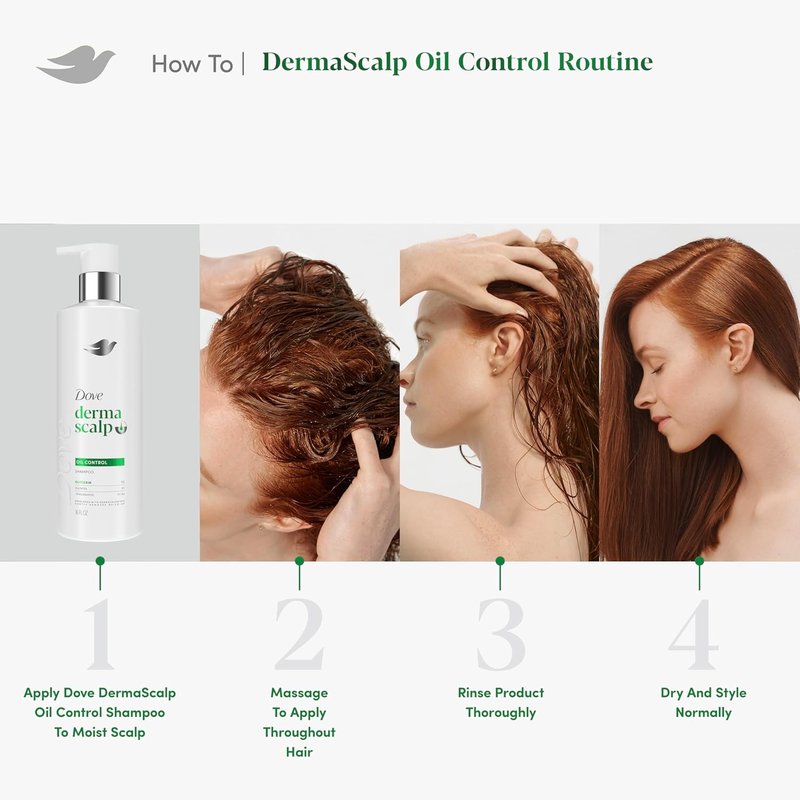 Dove Scalp Oil Control Shampoo - Glycerin & Niacinamide for Buildup Removal | 16 Fl Oz
