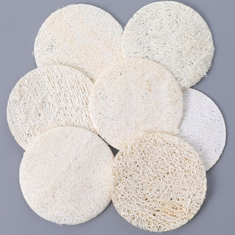 110 Pcs Natural Loofah Exfoliating Face Pads – 2.36 Inch Round Face & Body Scrubber Pads for Men & Women – Gentle Exfoliation, Dead Skin Removal, Bulk Loofah Sponges for Bath, Shower and Spa