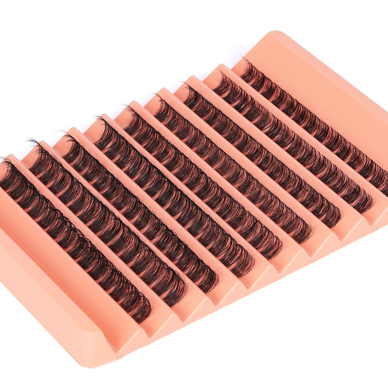 Lash Clusters DD Curly Lash Extension Wispy Eyelash Clusters Natural Individual Lashes with Thin Band Light Fluff DIY Cluster Eyelash Extension 10-16mm Fake Eyelashes by TOOCHUNAG