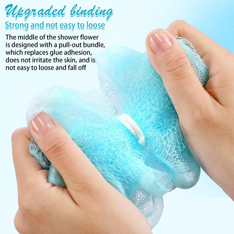 Suttmin 50 Pcs Loofah Sponge Bulk Mini Shower Sponge 3 Inch Loofahs Shower Pouf Mesh Showers Ball for Women Kids Men Exfoliating Bath Scrubber Travel Size Showers Gift