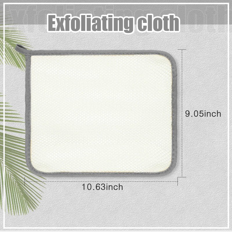 Tatuo 10 Packs Exfoliating Wash Cloths for Body and Face Facial Bath Scrub Soft Weave Loofah Towel Exfoliate Bath Towel Remove Dead Skin Wash Cloth for Women Man (Gray Edge)