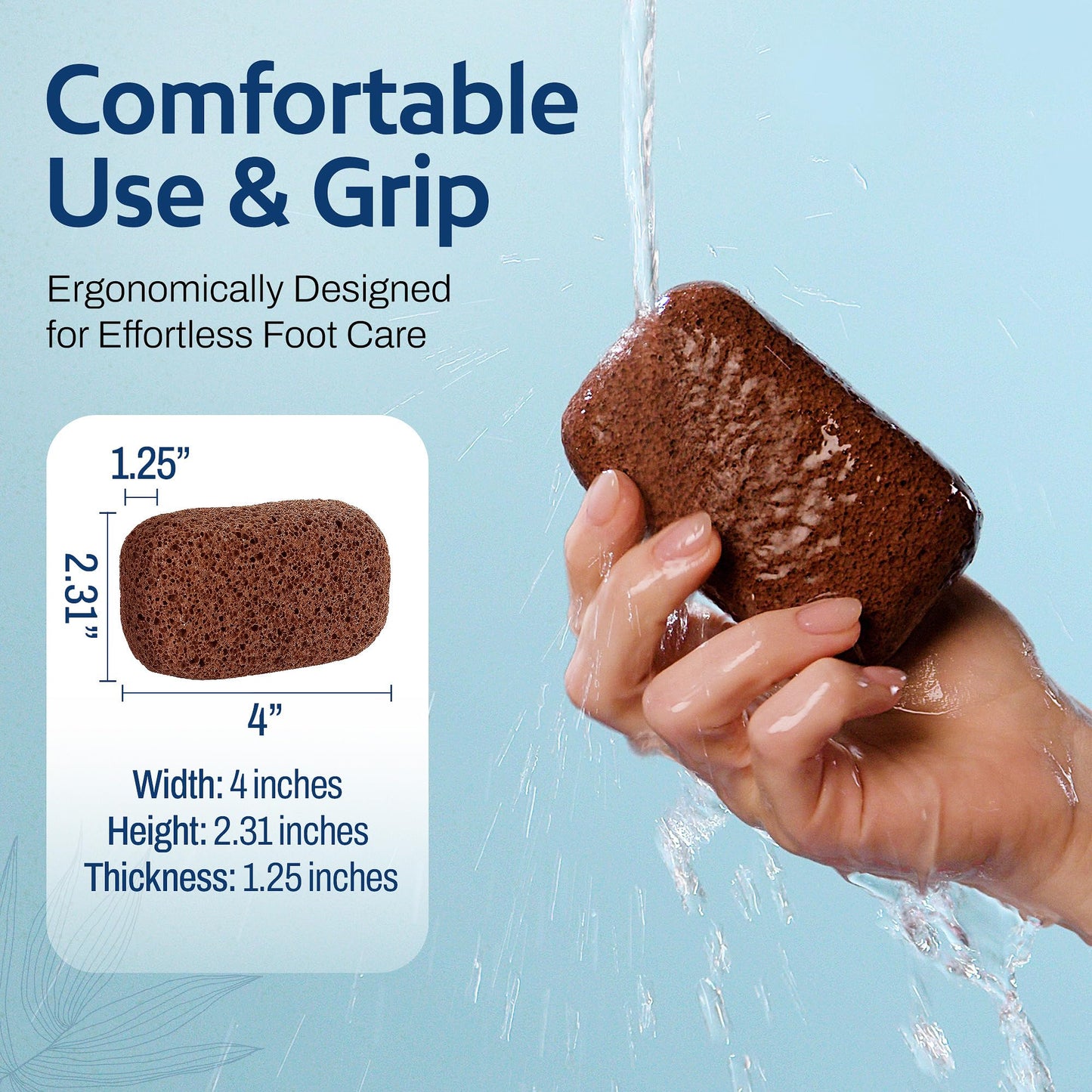 HartFelt Pedicure Exfoliation Beauty Box with 6 Exfoliating Foot Scrubber Bath Sponges & 2 Magic Pumice Stone for Feet Callus Remover | Gentle Sponge Pad & Foot Scrubbing Stone for Deep Cleansing