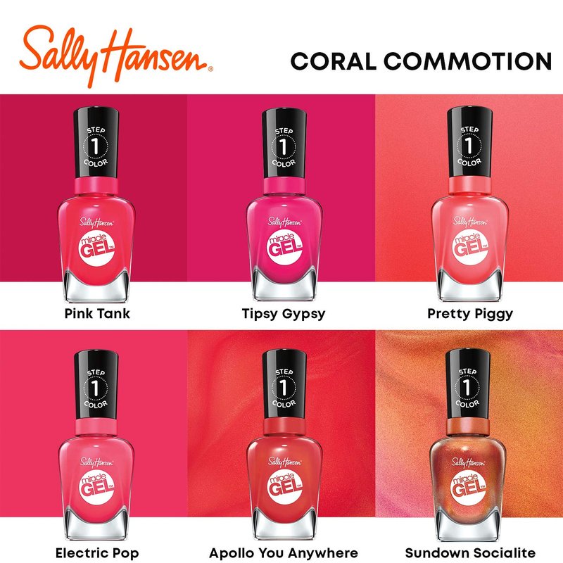 Sally Hansen Miracle Gel Nail Polish - Salon Quality, Long Lasting Gel-Like Formula | 382 Sundown Socialite | Opaque Brown Orange Color