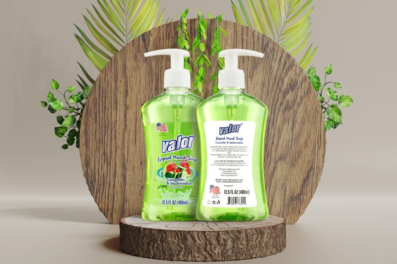 Valor Moisturizing Liquid Hand Soap, |Hand soap| Suitable for All Skin Types, Delightful Cucumber & Watermelon Scent, 13.5 Fluid Ounces (Pack of 6)