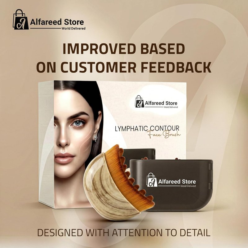 New Upgraded Lymphatic Contour Face Brush for Lymphatic Drainage | Ergonomic Facial Massager for Face Sculpting & Double Chin Reduction | Soft Bristles Dry Brushing Skincare Tool | Gua Sha Alternative