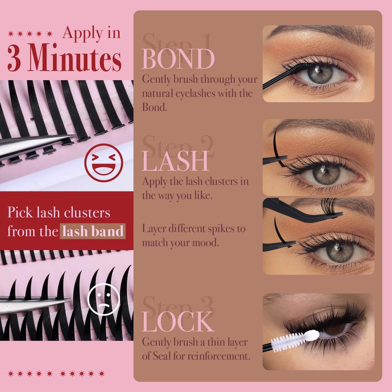 CORUSCATE Lash Clusters with Spikes Ultra Long 12-22mm Lash Spikes 7-9mm Bottom Lashes Supply Cluster Eyelash Extensions For Pros Multi-Eye Lash Styles DIY Eyelashes for Manga/Spiky/Mega Look
