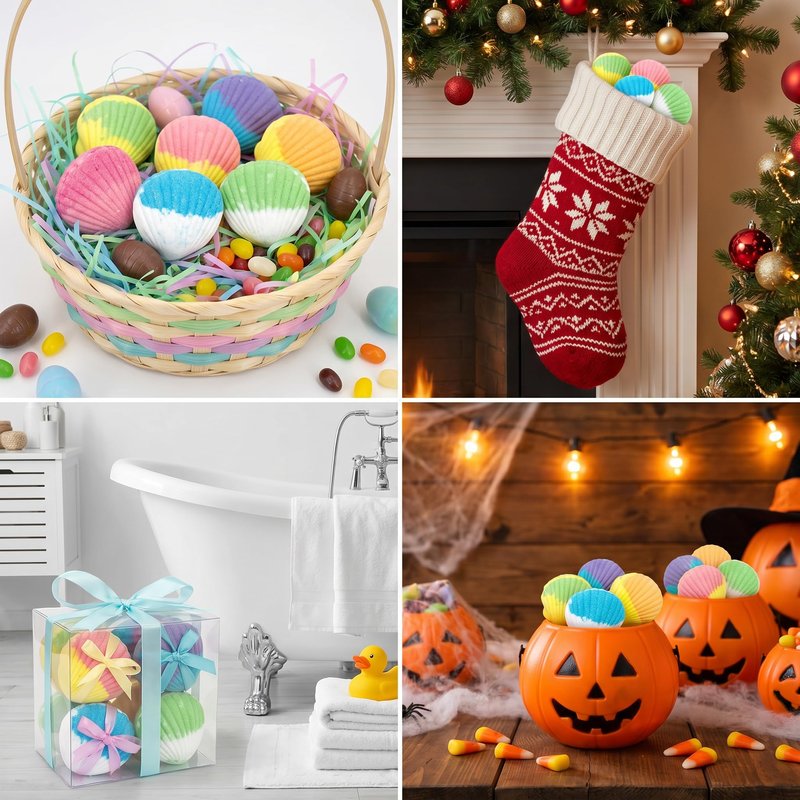 Clear&Fresh Magic Shell Bath Bombs for Kids with Surprise Jewelrys Inside, 9 Extra Large Bath Salts with Calming and Long Lasting Scent, Natural Bubble Bath Bombs for Girls Sensitive Skin
