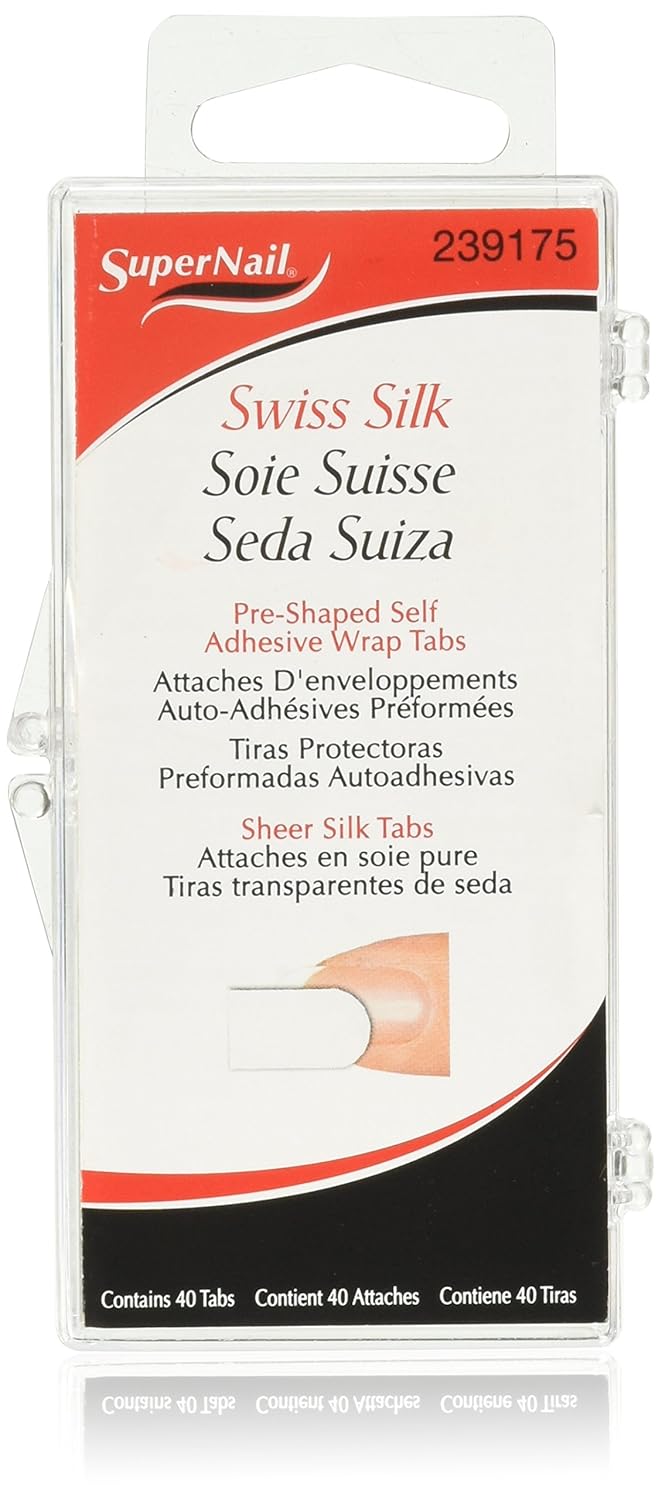 Swiss Silk Wrap Self-Adhesive Tabs for Nail Art - 40 Count