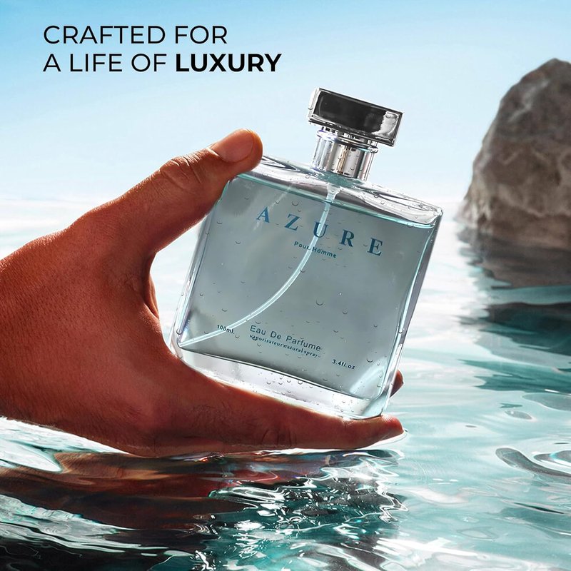 A CENTER Azure Pour Homme Cologne - Eau de Parfum Natural Spray for Men, 3.4 Fl Oz | Daily Wear Fragrance