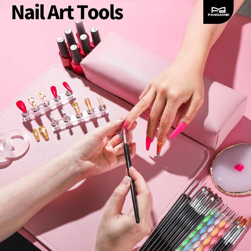 Nail Art Brushes Set - 11PCS Professional Nail Design Tools with Stand & Dotting Tools | Perfect for Creative Nail Painting
