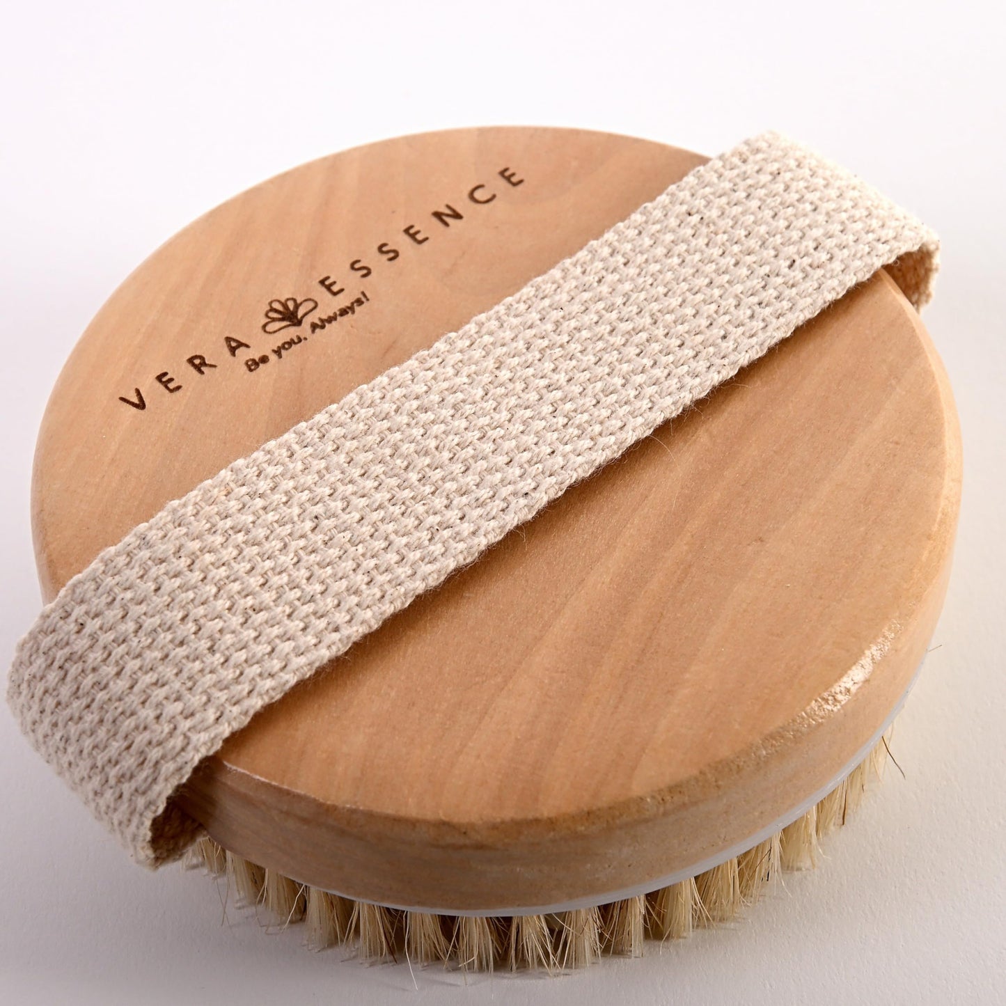 Large Dry Brushing Body Brush - Natural Boar Bristle Brush for Lymphatic Drainage, Cellulite, Blood Circulation - Skin Massage Nodes for Detox, Flawless Skin, Exfoliating Body Scrubber