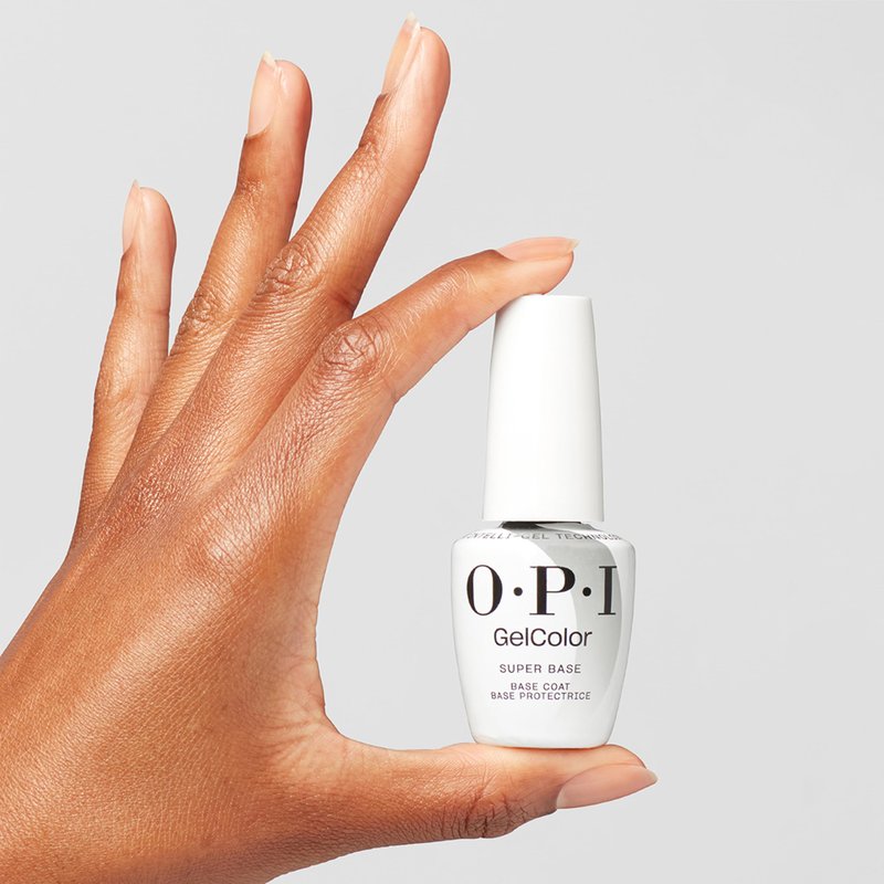 OPI GelColor Super Base Base Coat | Strong Adhesion for LED Cure Gel Nail Polish | Protects Natural Nail, Prevents Discoloration | 0.5 Fl Oz