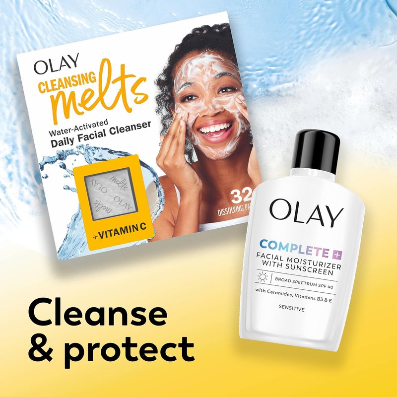 Olay Complete+ Face Moisturizer - SPF 40 Sunscreen for Sensitive Skin | Fragrance-Free, 6 Oz