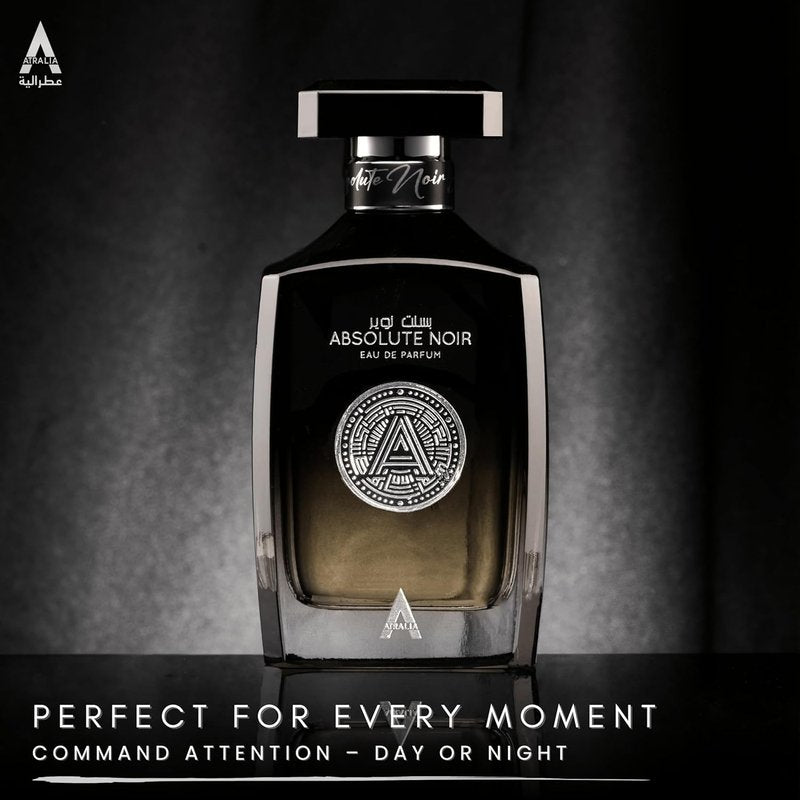 Atralia Absolute Noir Eau De Parfum for Men - Luxurious 100ml Fragrance with Bergamot & Pink Pepper Notes