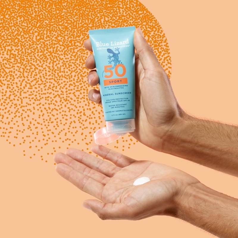 Blue Lizard Sport Mineral Sunscreen SPF 50 - Fragrance-Free, Vegan, 3.0 fl oz | Ideal for Athletes