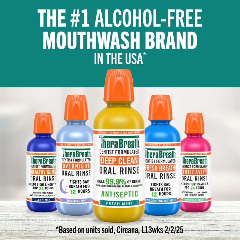 TheraBreath Dry Mouth Oral Rinse, Tingling Mint, Dentist Formulated, 16 Fl Oz (2-Pack)