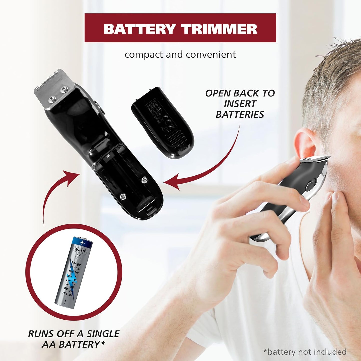 Wahl Clipper Cordless Chrome Pro Hair Clippers - Versatile Battery Trimmer Combo for Men | Model 3026590