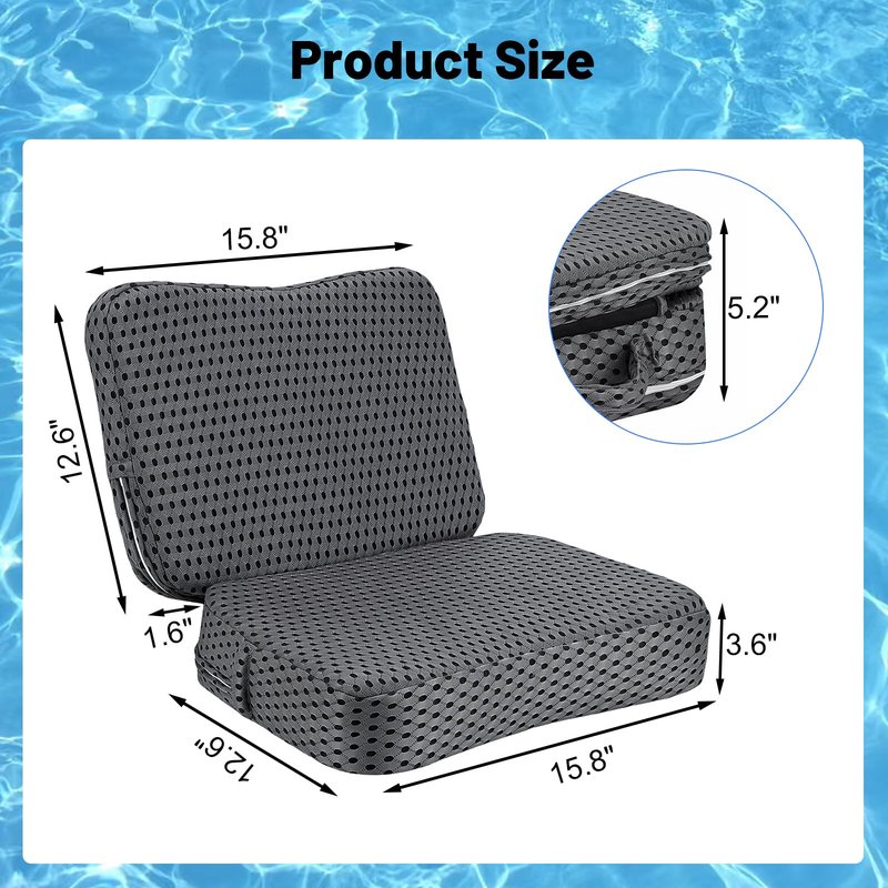 GABTRUK Foldable Hot Tub Booster Seat for Adults, 3D Air Mesh Spa Cushion Quick Dry Water Absorbent Non-Slip for Bathtub Pool Spa, 1 Pack (Grey)