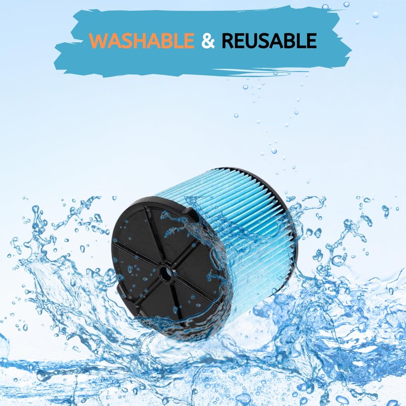 Nispira VF3500 Vacuum Filter Replacement Compatible with Ridgid Wet/Dry Vac 3-Layer Filters WD4050 WD4070 WD4522, 2 Pack