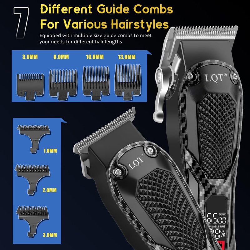 Professional Hair Clippers for Men Rechargeable Cordless Beard Trimmer & Electric Shaver, Hair Cutting Kit with LCD Display Gift for Dad, Husband, Men