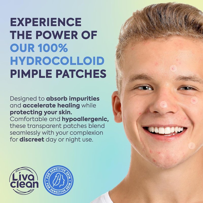 LivaClean Pimple Patches - Hydrocolloid Acne Dots for Face | 330 CT, Four Sizes, Invisible Blemish Stickers
