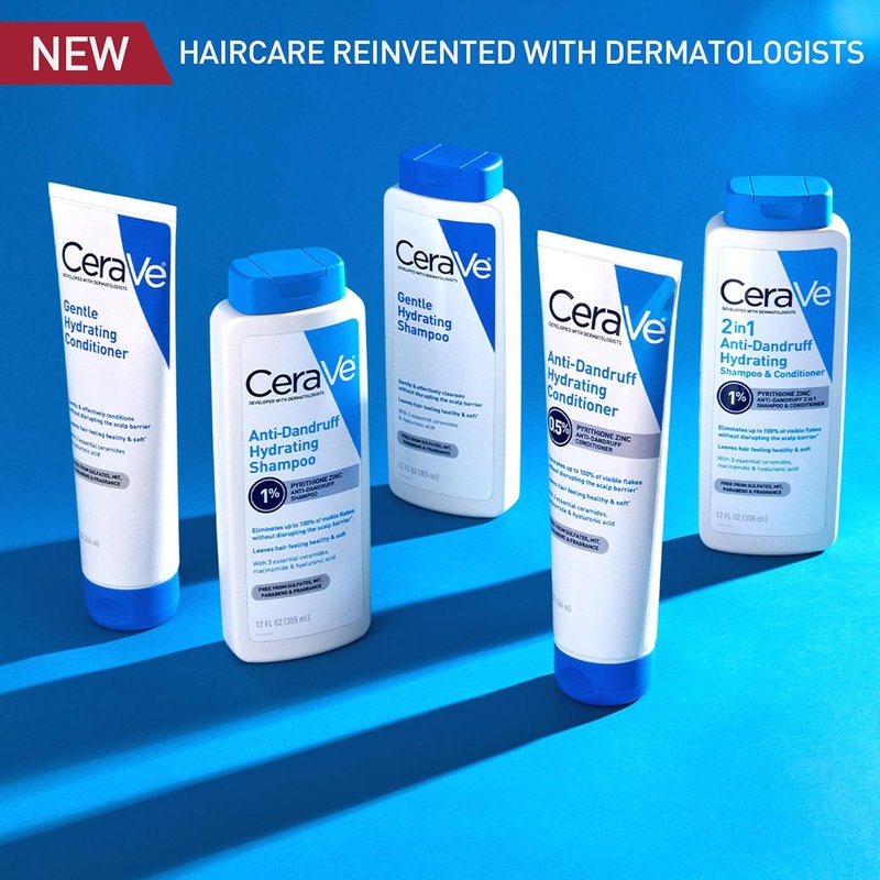 CeraVe Gentle Hydrating Shampoo - Soft, Healthy Hair With Ceramides & Niacinamide | 12 Oz (Pack of 2)