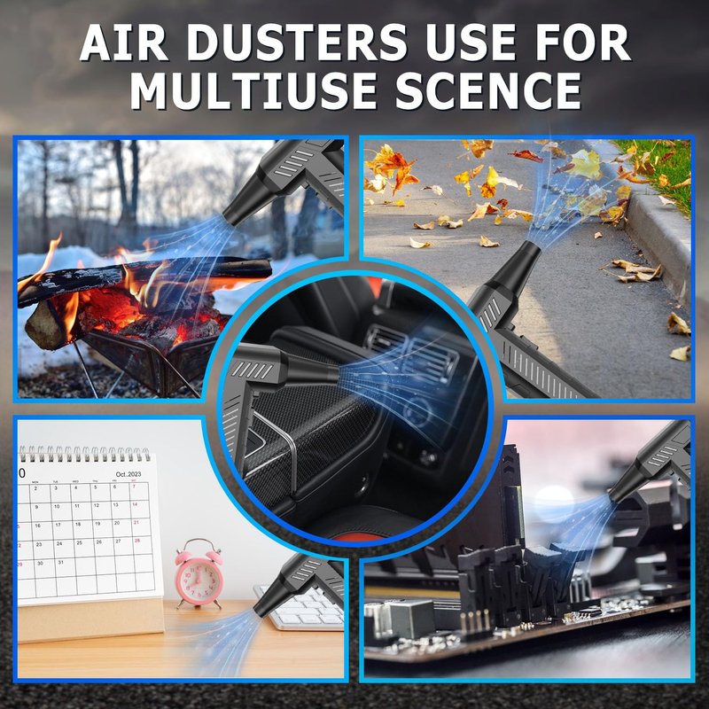CAGIWIRU Compressed Air Duster -Mini Blower Turbo Fan,150000RPM Cordless Electric air Duster for Keyboard PC Cleaning,No Canned,Jet Dry Blower Air Blower for Home and Car