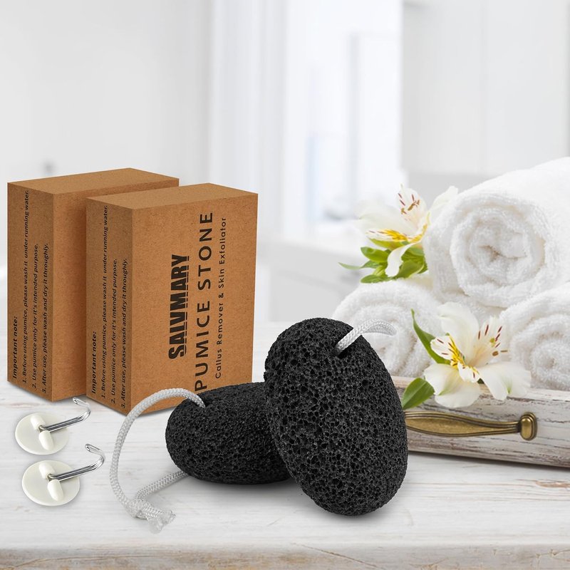 Skiennix Natural Pumice Stone - Effective Dead Skin & Callus Remover | 2-Pack Foot Scrubber