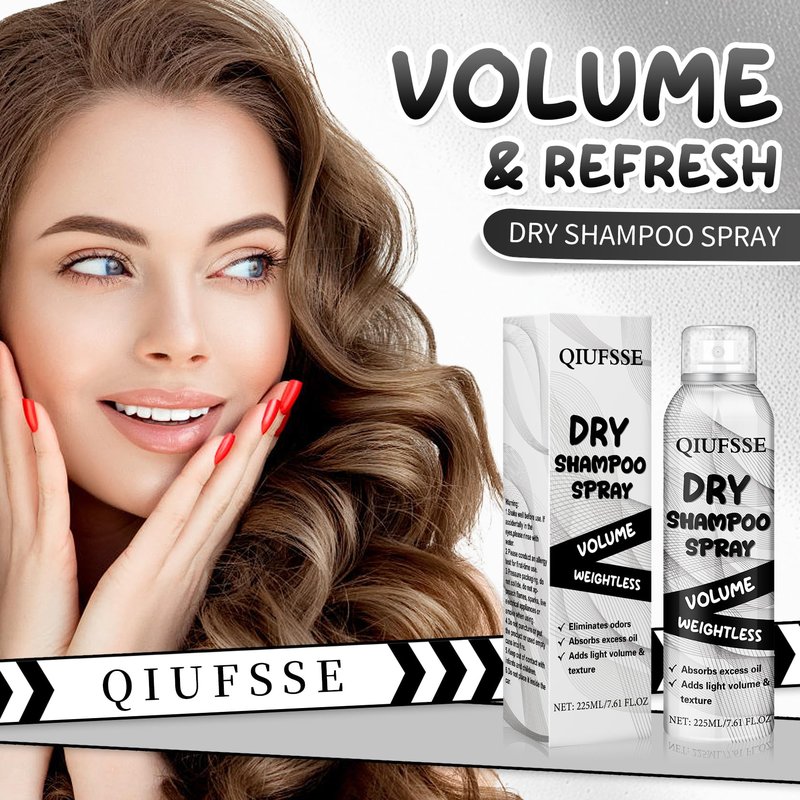 QIUFSSE Dry Shampoo Spray,Volumizing Dry Shampoo for Women & Men,Absorbs Excess Oil,Instant Refresh Hair,Contains Rice Starch,Replenishes Hair Keratin,Nourishes Hair Roots,7.61 oz