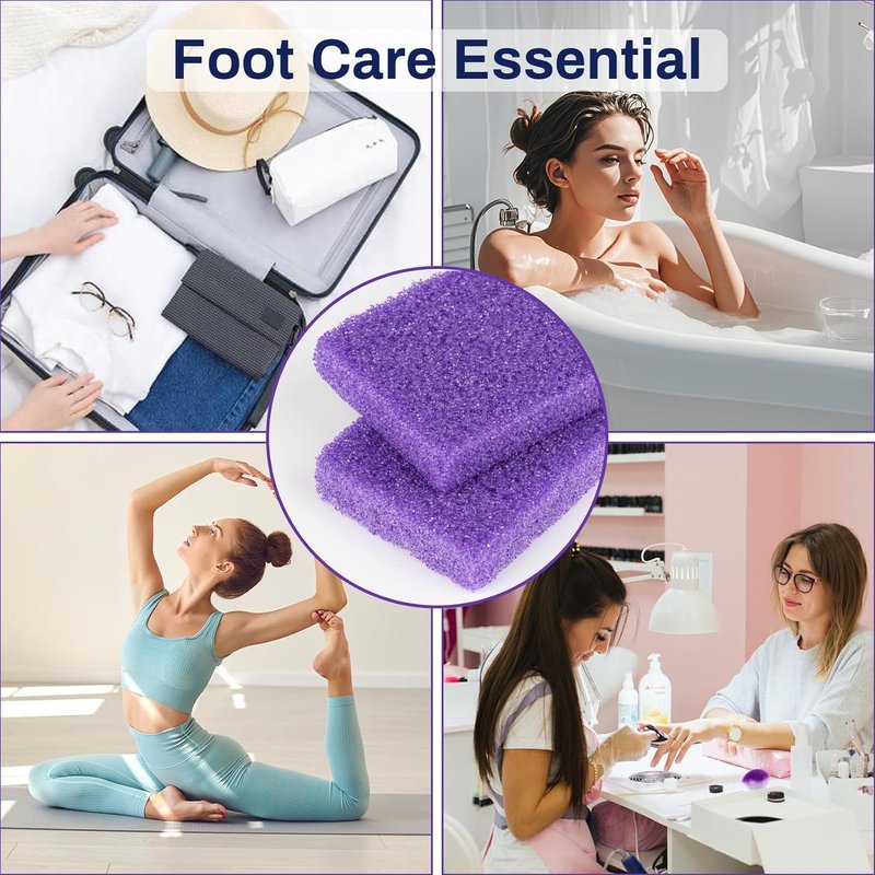 Pumice Stone for Feet - 20 Pack Purple Foot File for Callus Removal | 3.6 x 1.8 x 0.47 Inch Exfoliating Scrubber