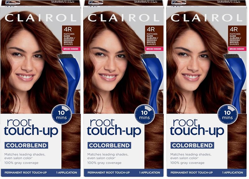 Clairol Root Touch Up Permanent Hair Dye - 4R Dark Auburn | 100% Gray Coverage, Easy Brush Application