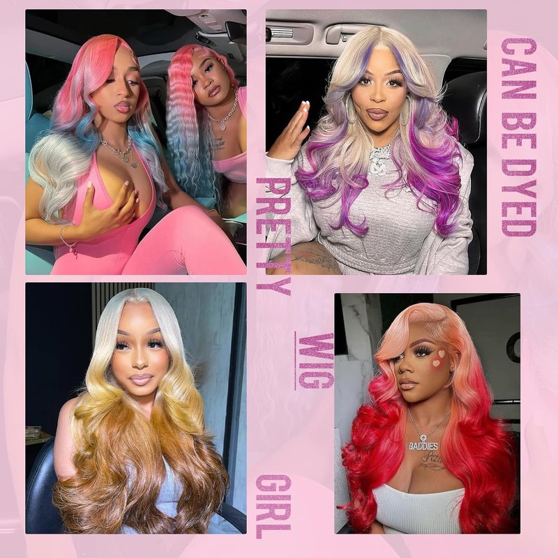 Skiennix 32-Inch 613 Lace Front Wig - 200 Density Blonde Body Wave with HD Transparent Lace | Pre-Plucked 10A Quality
