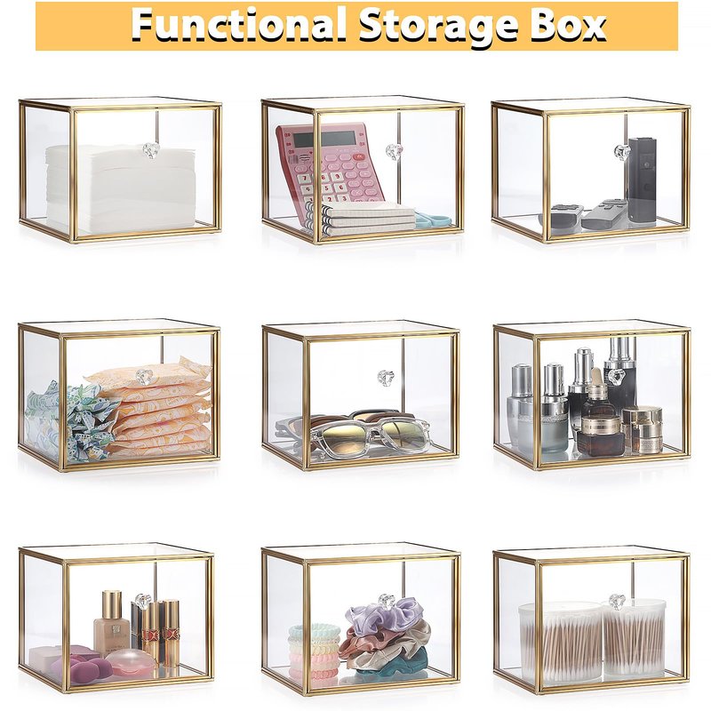 Sumnacon Disposable Face Towel Holder Glass Face Towels Storage Box with Drawer Compatible with Clean Skin Cluub Clean XL Cosmetic Box Facial Towels Organizer for Bathroom, Vanity, Countertop