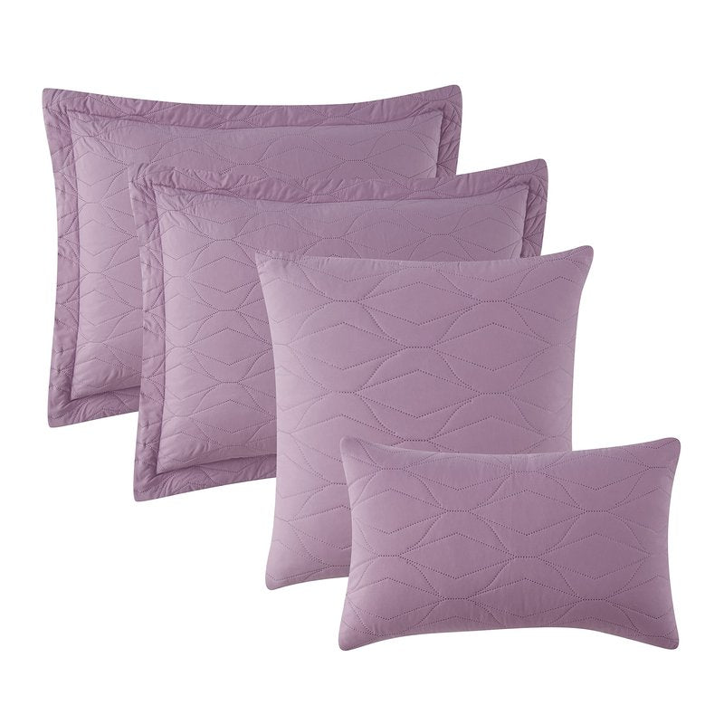 Hearth & Harbor Quilts King Size - All Season Bedspread Coverlet Set, Pinsonic Weave Lightweight Bedding Set - 7 Piece King Quilt Set with Pillow Shams, Ellipse - Lavender Dream