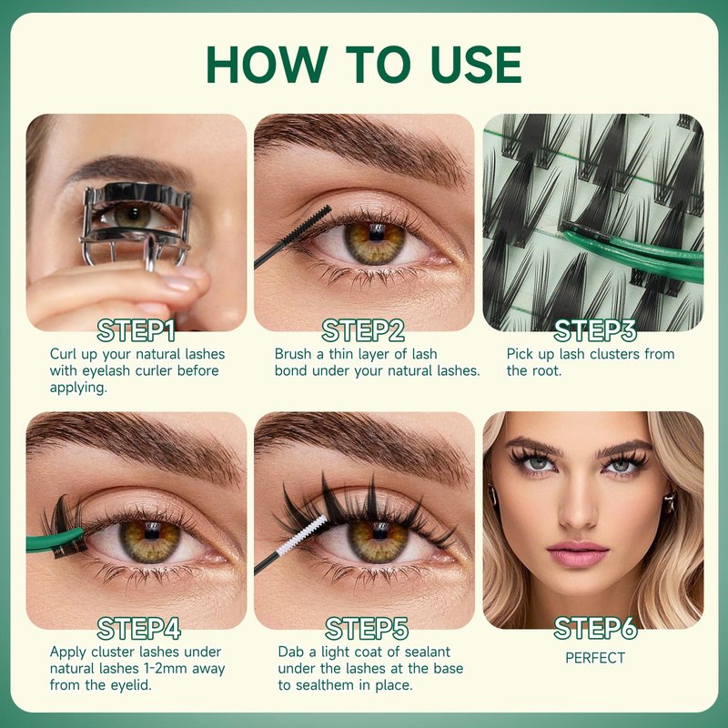 KEYYOU Manga Lash Clusters Fairy Cluster Eyelash Extensions Cosplay at home Wispy False Eyelashes 10-18mm Lashes C Curl Individual Fake Eyelashes Extension with Spikes Easy to Apply for Beginner