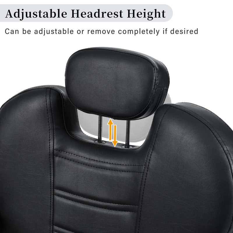 Aurofurz Barber Chairs for Barbershop,Reclining Salon Chairs for Hair Stylist with Heavy Duty Hydraulic Pump/Headrest/Footrest,360° Rotation, Tattoo Chair Shampoo Equipment for Beauty Shop